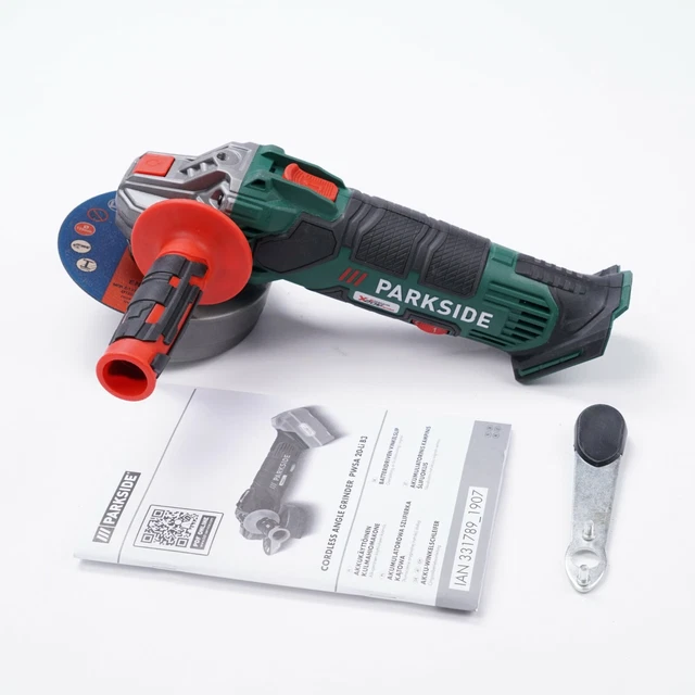 Image of Parkside PWSA 20-Li B2 cordless angle grinder on Amazon website