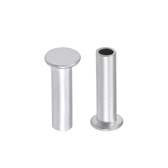 100 pz M5 x 18mm alluminio testa piatta rivetti Semi-Tubolare tono argento
