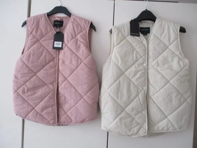 Ladies Padded Body Warmer Gilet Cream or Pink Size 8,10,12,14,16,18,20,22,24
