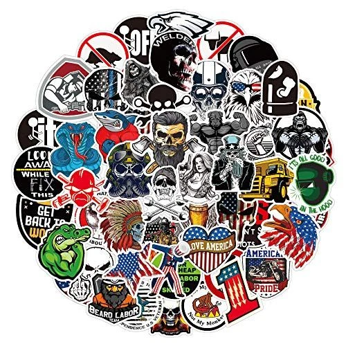 100Pcs Hard Hat Stickers for Toolbox Helmet Hood,Waterproof Colorful
