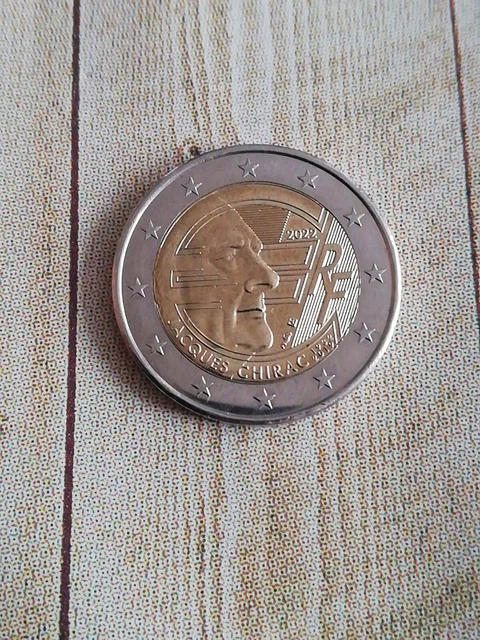 pièce de 2 euros , Jacques Chirac 2022, Bon État.