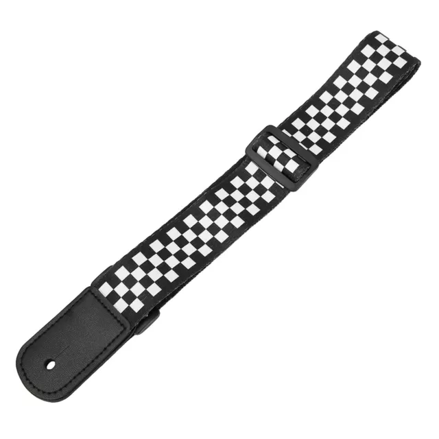 Ukulele Strap Adjustable Black And White Squaresulele 4 String Hawaii DY9