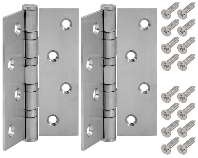 2 Edelstahl Scharniere 100 Mm O. 125 Mm Türband Türscharnier Edelstahlscharniere - Foto 2