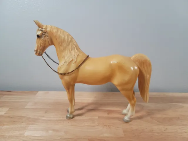 Breyer #57 Palomino Western Horse Chain Reins Gold Accents Scuffs Marked Usa