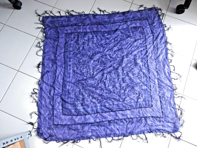 Foulard En Soie 100% Sonia Rykiel - Carré 31g, Fini Roulé Main, Couleur Rose, Occasion