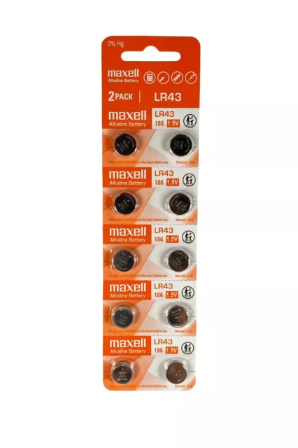 Maxell Knopfzellen LR41 AG3 LR43 AG12 LR44 AG13 LR1130 AG10 1,5 V Batterien 3