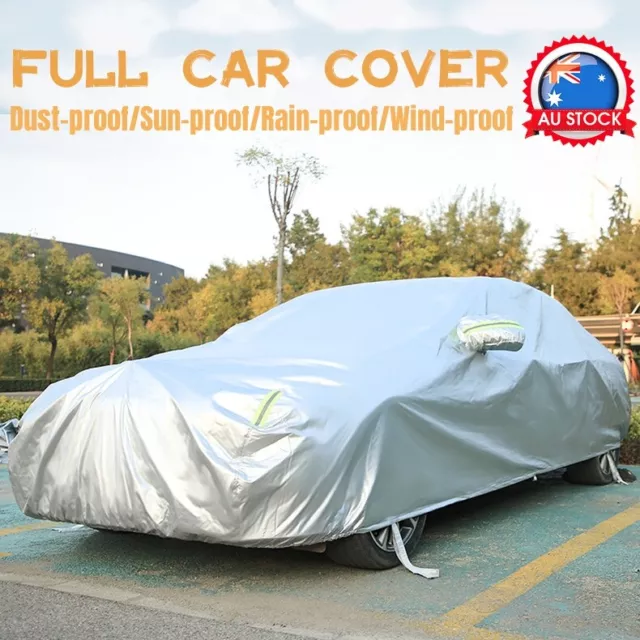 Universal Large Car Cover Waterproof UV Dust Hail Resitant W/ Reflective Strip 2