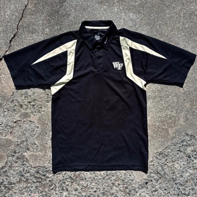 Nike Wake Forest Demon Deacons Y2K Collar Swoosh Golf Polo Shirt - Mens Small