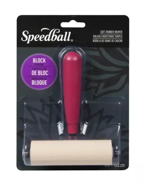 VINTAGE Speedball Printmaster 6-Inch Roller Soft Rubber No. 66 Brayer 4129