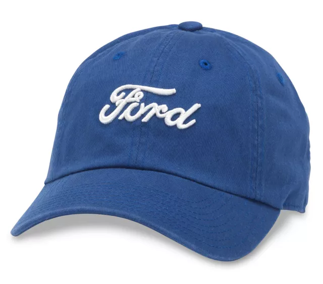 American Needle Classic Ford Motor Co Washed Slouch Dad Hat Blue 1701A OSFA New