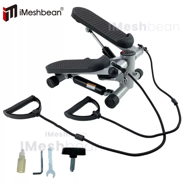 Mini Stair Stepper Equipment Exercise Machine LCD Monitor w/Resistance Bands US