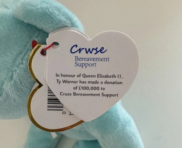 TY BEANIE BABY “Queen Elizabeth II” Memorial Bear UK Exclusive MWMT (8