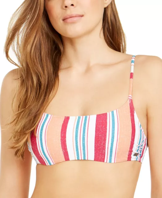 Roxy Juniors Striped Hidden Underwire Bralette Bikini Top,Stripe,Small