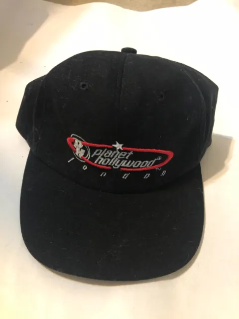 Vintage 90s Planet Hollywood London Hat Cap Snap back Adjustable Baseball Black