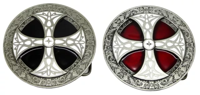 Norse Cross Belt Buckle Red Black Shield Celtic Authentic Dragon Designs Product