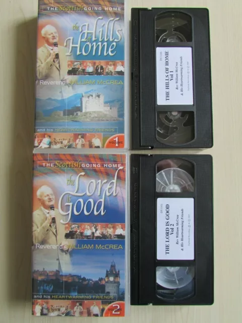 2 X REV. WILLIAM McCREA VHS VIDEO TAPES "THE SCOTTISH GOING HOME" VOLUMES 1 & 2.