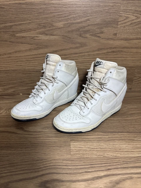 Dunk sky hi deals mesh white wedge trainers