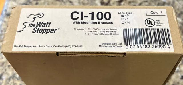 Legrand WattStopper CI-100 Occupancy Sensor With Mounting Bracket NOS.