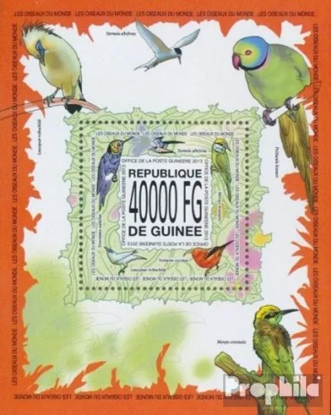 Briefmarken Guinea 2013 Mi Block 2297 postfrisch Vögel
