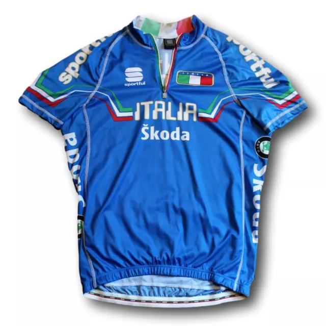 Mens Italia Italy Skoda Cycling Team Sportful Cycling Jersey Size L 50