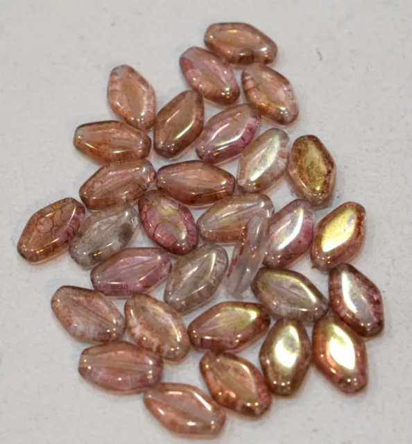 Beads Czechoslovakian Iridescent Glass Vintage Beads 12mm
