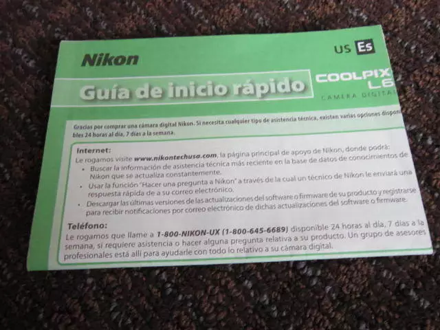 Hoja de Instrucciones Guía Rápida Nikon CoolPix L6 Guía ESPAÑOL SOLAMENTE ESPAÑOL