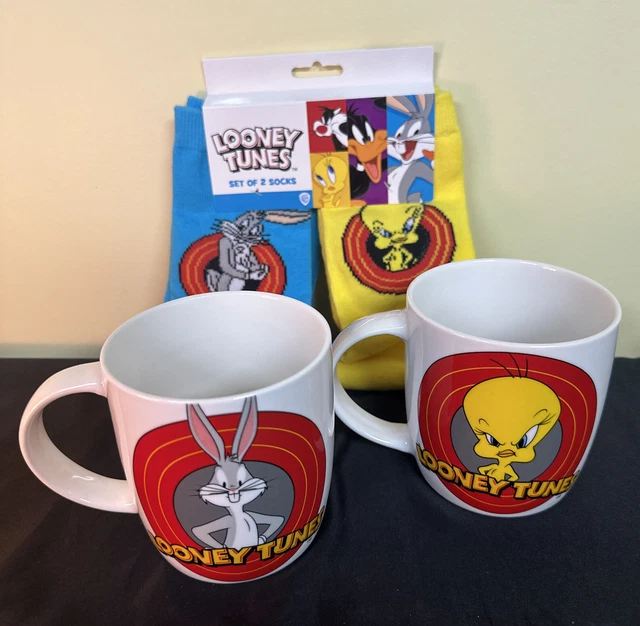 Vintage 1992 Looney Tunes 3D Figural Face Mugs Cups Plastic Lot of