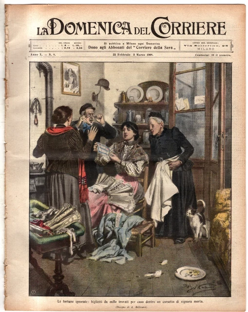 Magazine Vintage La Domenica Del Corriere N°7 - 17 Février 1952 - Élisabeth II
