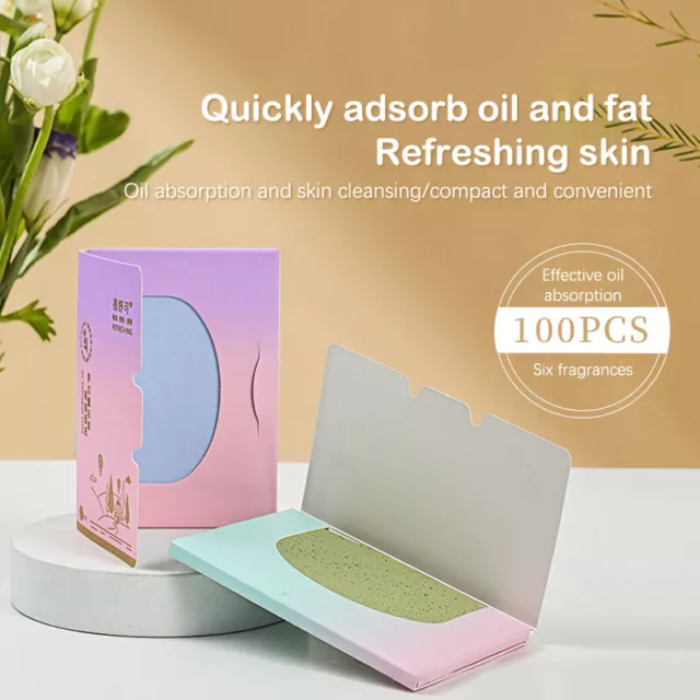 100pcs Oil-Absorbing Paper Control Blotting Facial Make Up Cleaning Paper Sheet