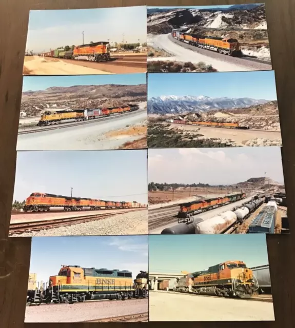 Vintage Lot of 8 BNSF Train Railroad RR Locomotive Tender Car ORIGINAL Photos