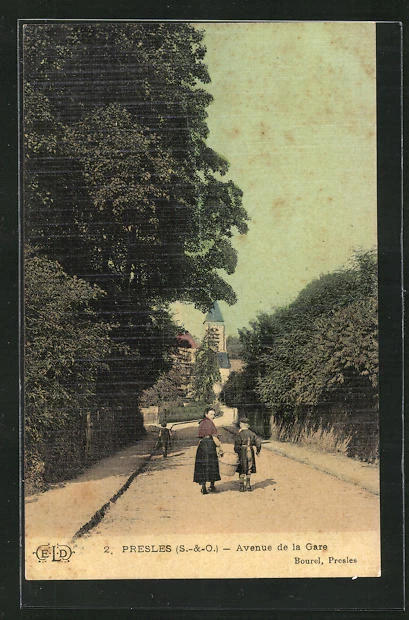 CPA Presles, Avenue de la Gare