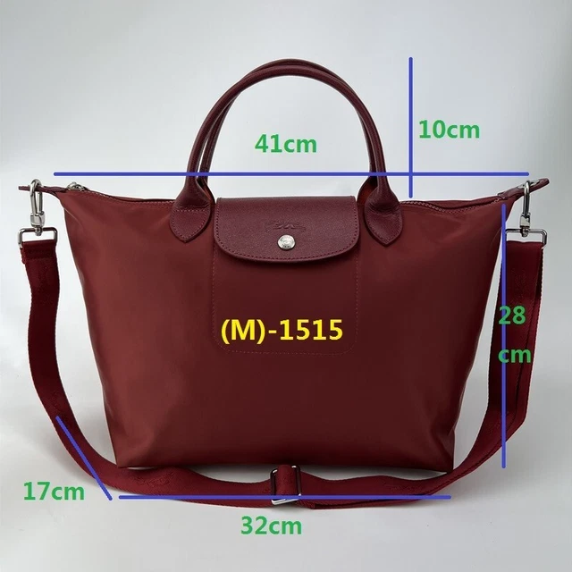 Longchamp Le Pliage Navy Red NEO Nylon Medium 1515 Handbag Shoulder Bag  M-09