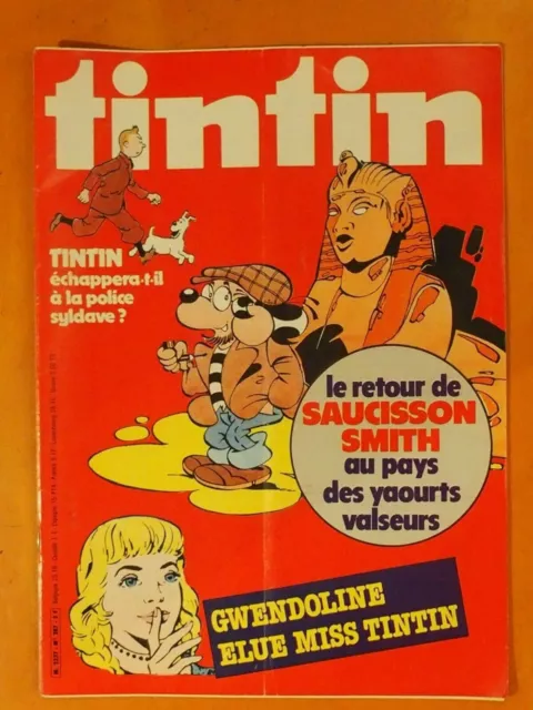 Journal TINTIN N° 287 du 06/03/1981- Retour de Saucisson Smith- Poster d'ARIA