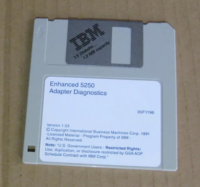 Disco floppy IBM 3.5 Enhanced 5250 adattatore diagnostica