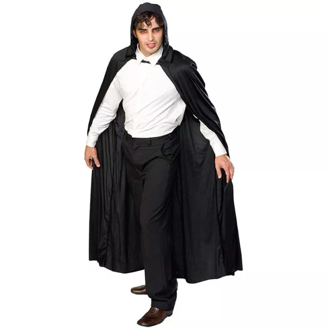 Devil Vampire Long Robe Hooded Cloak Wizard Witch Black Halloween Costume Props 2