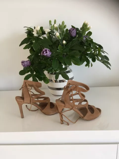 Cost £100! Worn once designer Elie Tahari UK size 5 ladies suede gladiator shoes