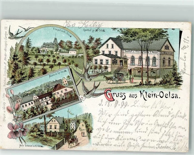 13631521 - 8921 Klein Oelsa Gasthaus Freigut Muehle Neue Strasse Kutsche