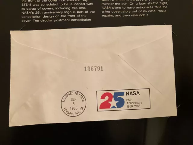 Nasa 25Th Anniversary Shuttle Challenger Sts-8 Flight Cover Usps/Nasa 1983 4