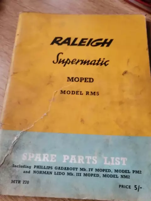 RALEIGH SUPERMATIC RM5 Moped Spare Parts List RAL05 8.99
