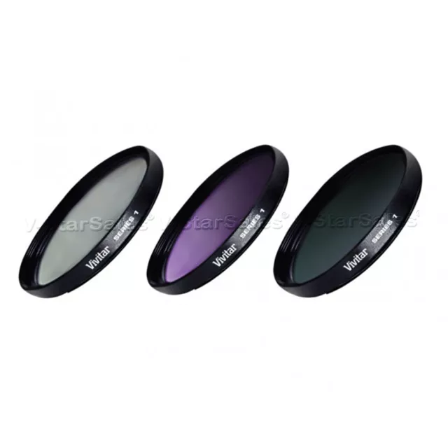 Vivitar 46mm 46 Multi Coated Filter Kit  UV + CPL + FLD Series 1 Optics