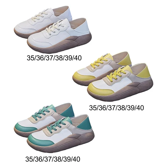 Chaussures décontractées pour femmes Baskets en cuir à la mode Légères à