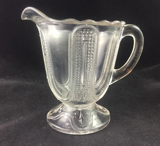 Adams & Co. EAPG 5 1/4" Creamer CURTAIN TIE BACK Pattern Glass C. 1880s