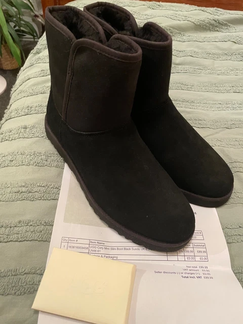 UGG AUSTRALIA CORY Black Suede Flat Ankle Boots Uk 4.5 Eur 37 Usa