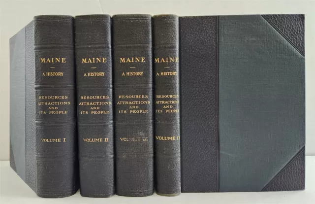 1928 antique MAINE HISTORY indian resources attractions genealogy 4vol SET