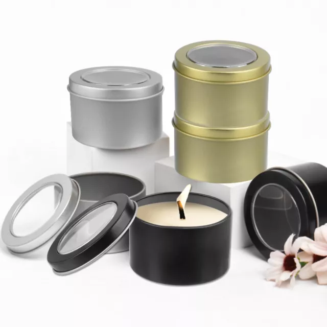 Jars Empty Cans Candle Making Kit 65*45mm Wax Soy Gift 3.5oz Tins 1/6/12 Pack