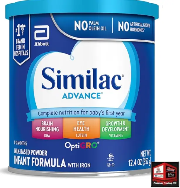 Similac Advance Infant Formula with Iron, Baby Formula Powder, 12.4-oz Can