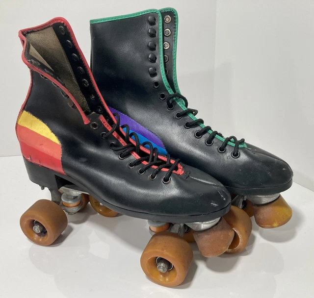 VINTAGE CUSTOM PAINTED Funky Adult Roller Skates Damaged/Need Repair No