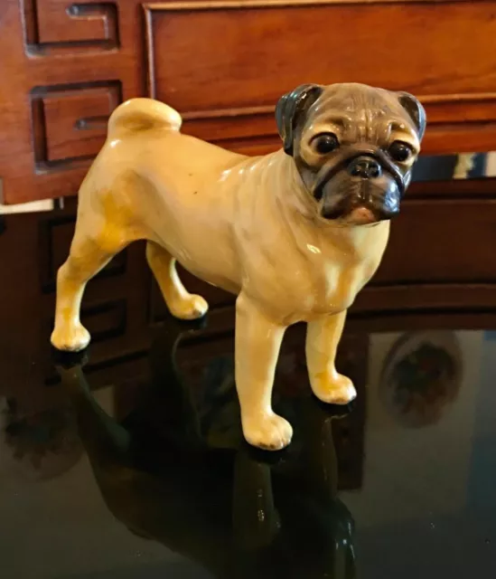 Vintage Morten's Studio Pug Dog Figurine  5" x 5"