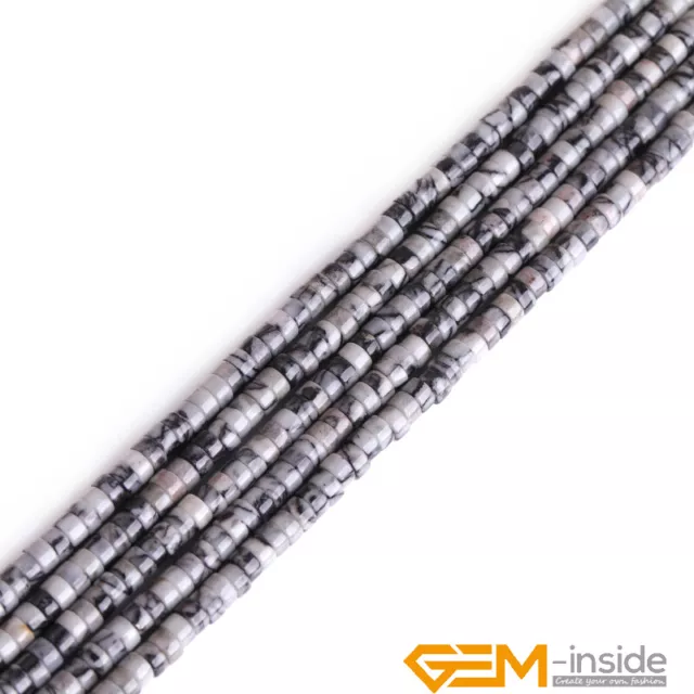 2x4mm Natural Assorted Gemstones Rondelle Heishi Spacer Loose Beads Strand 15"UK