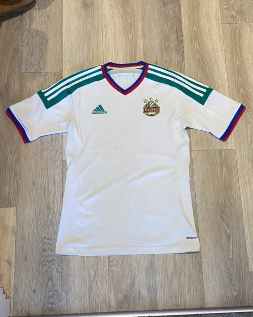 (EXCELLENT) ADIDAS 2014-16 Rapid Wien (Vienna) Away Shirt - Size S - White/Green